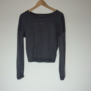 Ethereal Grey Ribbed Long Sleeve